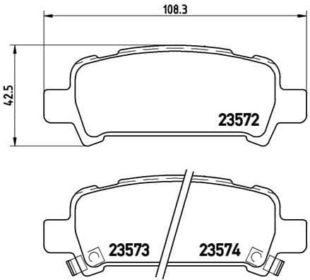 Brake pads rear, Top Quality P78011