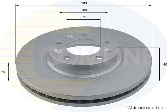 Brake disc, 1pcs FRONT ADC2710V - image 2