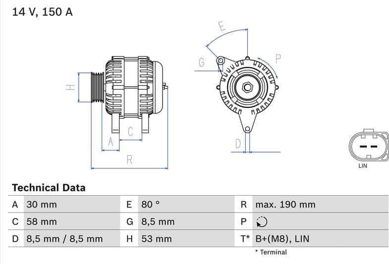 Alternator 0986082160 - image 3