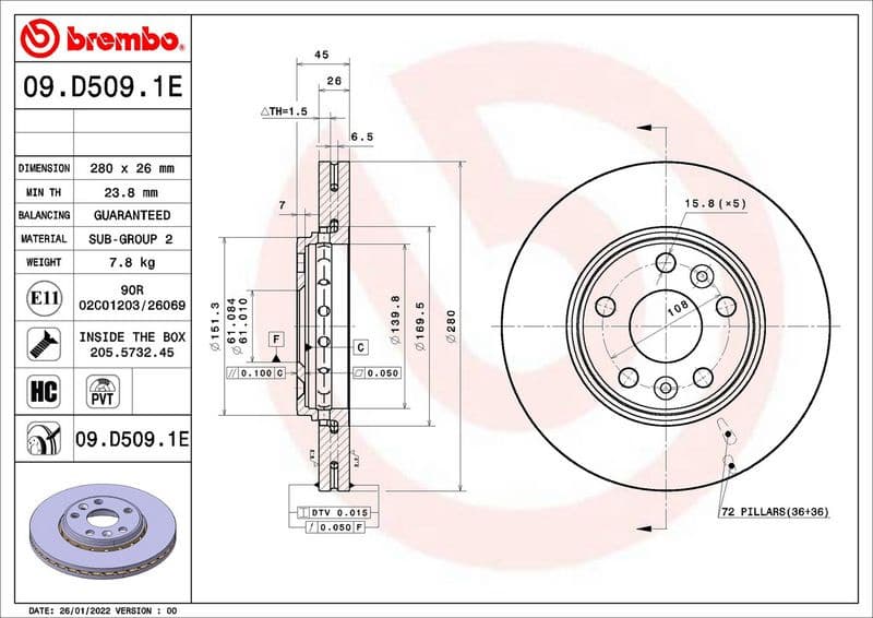 Brake Kit, disc brake BEYOND LINE - EV KT 08 035