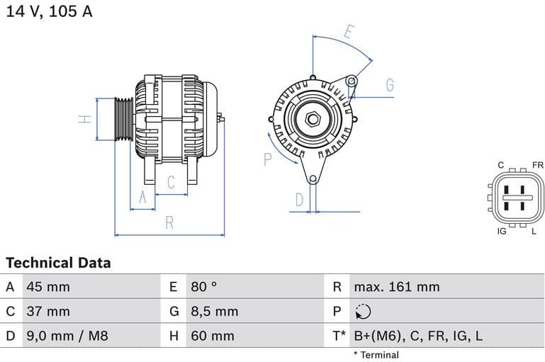 Alternator 0986082410 - image 3