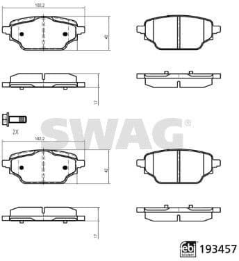 Brake Pad Set, disc brake 33 11 1250