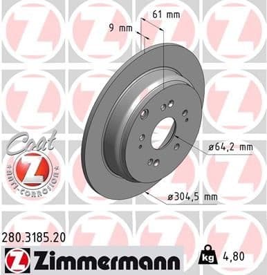 Brake Disc COAT Z 280.3185.20