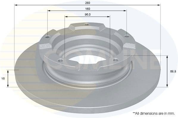 Brake disc, 1pcs REAR ADC1241 - image 2