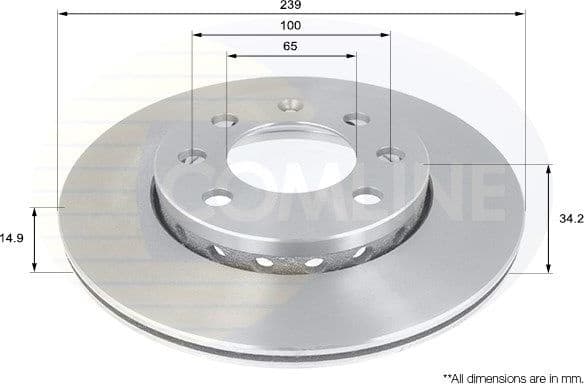 Brake disc, 1pcs FRONT ADC1454V - image 2