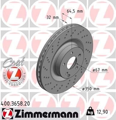 Brake Disc COAT Z 400.3658.20