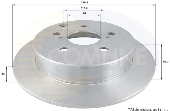 Brake disc, 1pcs REAR ADC01135 - image 2