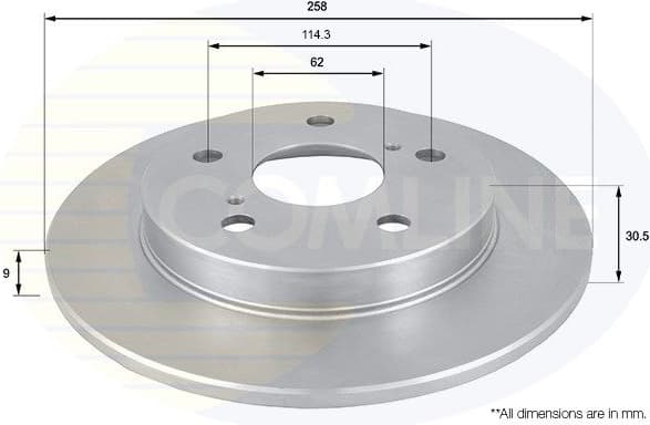 Brake disc, 1pcs REAR ADC01145 - image 2