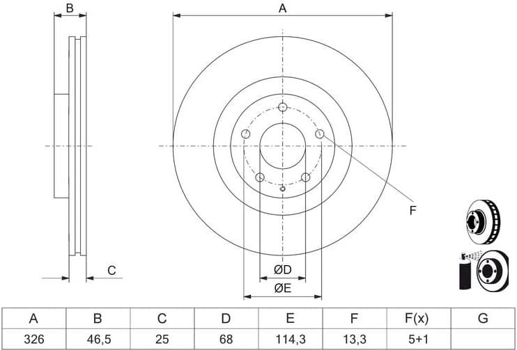 Brake Disc 0 986 479 J27
