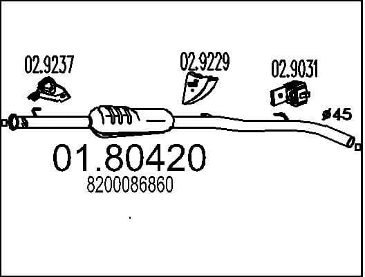 Centre Muffler 01.80420