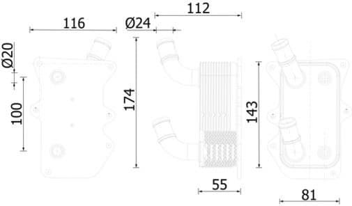 Oil Cooler, engine oil BEHR CLC276000S