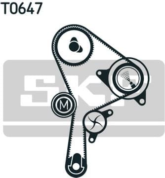 Timing belt kit with water pump SKF VKMC 06129 - image 4