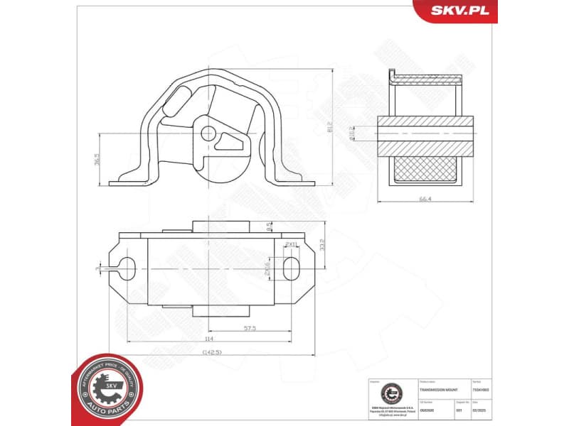 Mounting, automatic transmission 75SKV803 - image 2