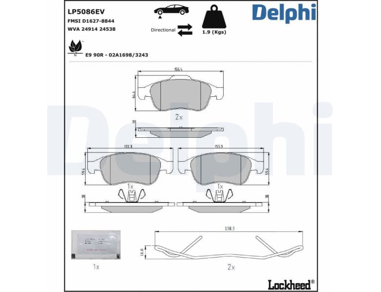 Brake Pad Set, disc brake LP5086EV