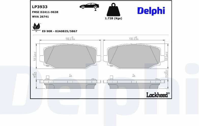 Brake Pad Set, disc brake LP3933