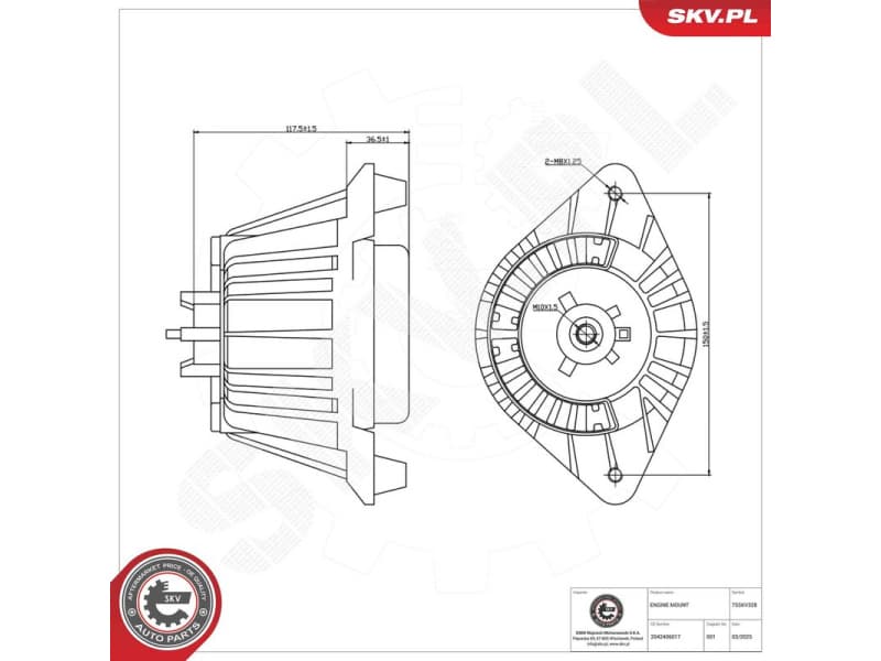 Mounting, engine 75SKV328 - image 2