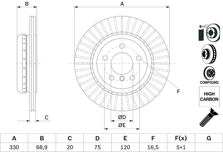 Brake Disc 0986479E04 - image 6