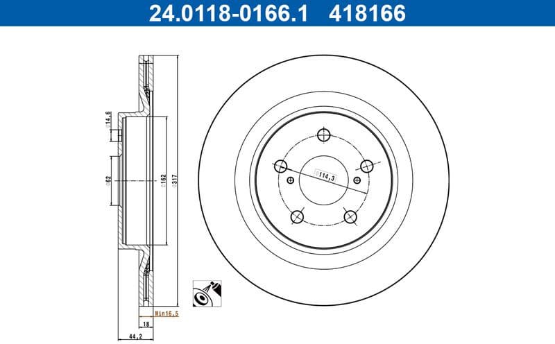 Brake Disc 24.0118-0166.1