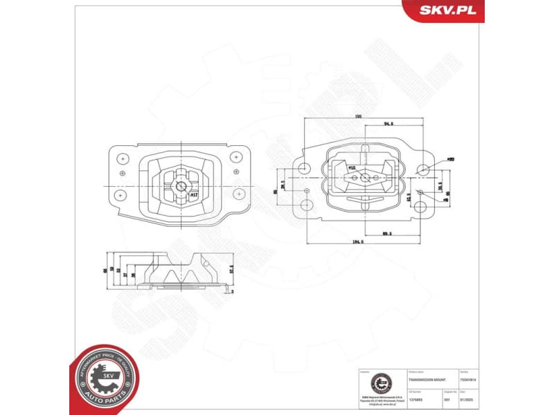 Mounting, automatic transmission 75SKV814 - image 2