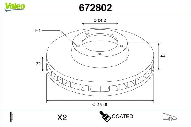 Brake Disc COATED 672802