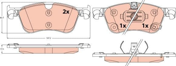 Brake pads front, Top Quality GDB2545