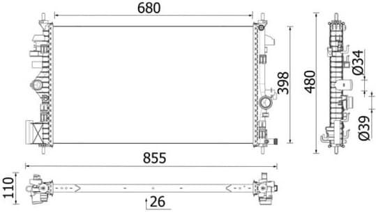 Radiator, engine cooling BEHR *** PREMIUM LINE *** CR2265000P