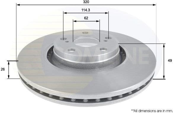 Brake disc, 1pcs FRONT ADC01165V - image 2