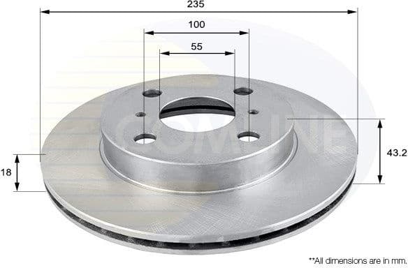 Brake disc, 1pcs FRONT ADC0193V - image 2