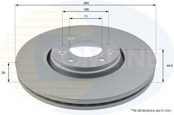 Brake disc, 1pcs FRONT ADC1579V - image 2
