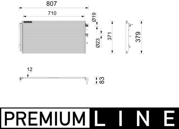 Condenser, air conditioning BEHR *** PREMIUM LINE *** AC1211000P