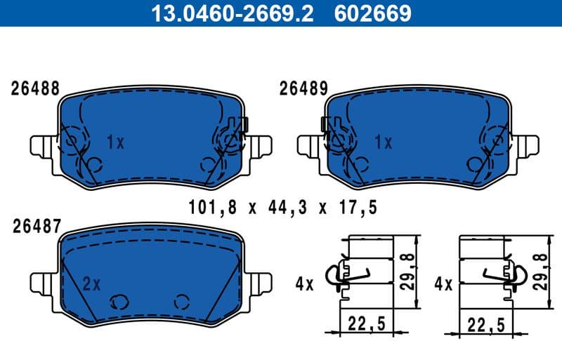 Brake Pad Set, disc brake 13.0460-2669.2
