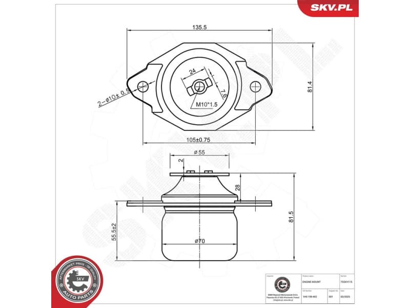 Mounting, engine 75SKV115 - image 2