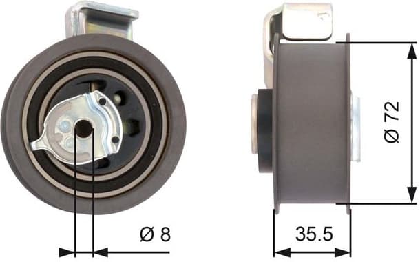 Tensioner Pulley, timing belt PowerGrip™ T43021