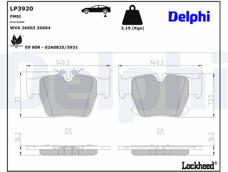 Brake Pad Set, disc brake LP3920