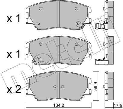 Brake Pad Set, disc brake 22-1305-0