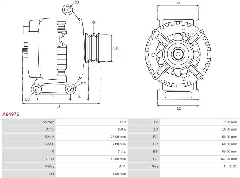 Alternator AS A6497S - image 5