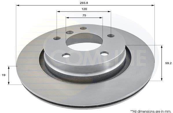 Brake disc, 1pcs REAR ADC1723V - image 2