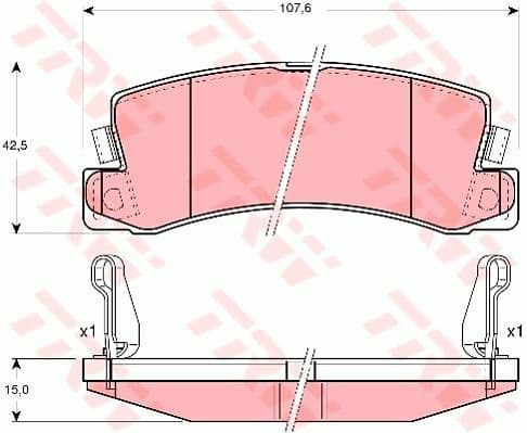 Brake Pad Set, disc brake COTEC GDB3164