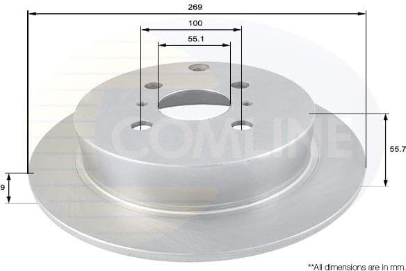 Brake disc, 1pcs REAR ADC01104