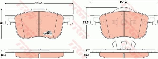 Brake pads front, Top Quality GDB1388