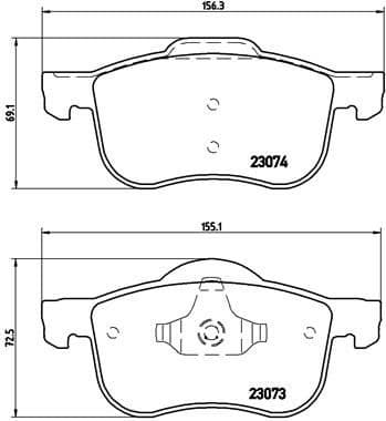 Brake pads front, Top Quality P86016