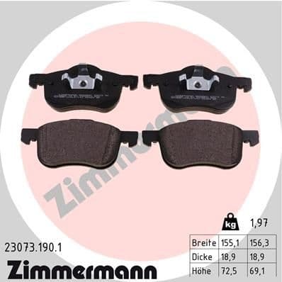 Brake Pad Set, disc brake 23073.190.1