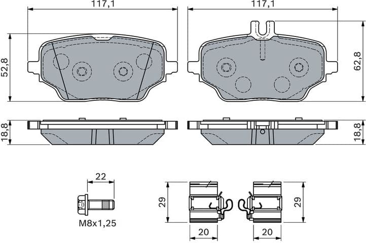 Brake Pad Set, disc brake 0 986 460 154