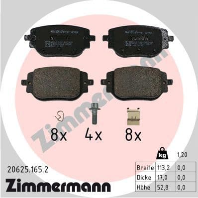 Brake Pad Set, disc brake 20625.165.2