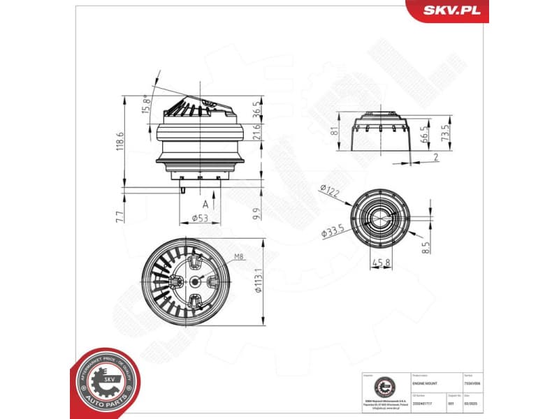 Mounting, engine 75SKV006