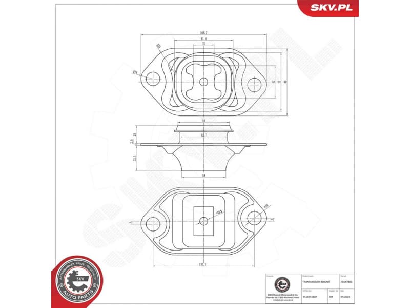 Mounting, manual transmission 75SKV802 - image 5