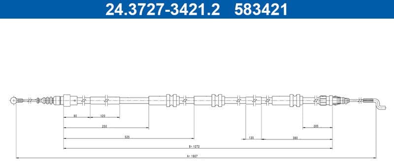 Cable Pull, parking brake 24.3727-3421.2
