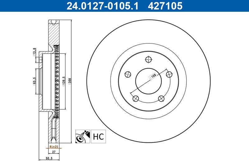 Brake Disc 24.0127-0105.1