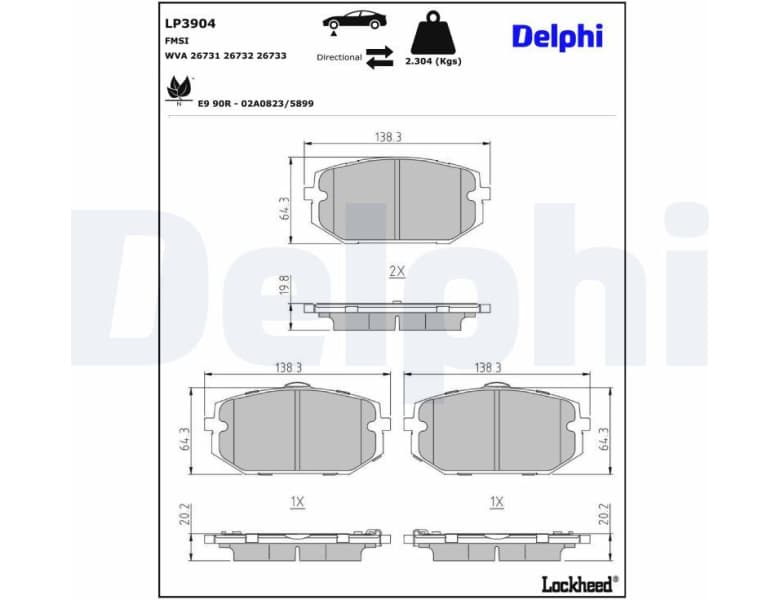 Brake Pad Set, disc brake LP3904