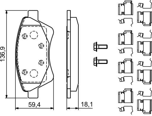 Brake Pad Set, disc brake 0986494725